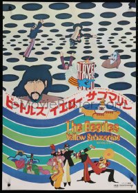 4p966 YELLOW SUBMARINE Japanese 1969 great psychedelic art of Beatles John, Paul, Ringo & George!