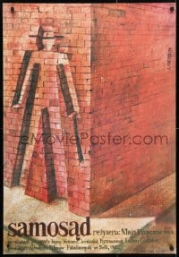 4p193 PREVENTIVE DETENTION Polish 27x39 1984 Jaime Carlos Nieto art of man's outline in bricks!