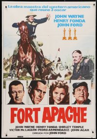4p560 FORT APACHE Spanish R1982 John Wayne, Henry Fonda, Shirley Temple, Victor McLaglen!