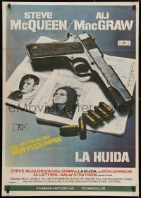 4p564 GETAWAY Spanish 1973 cool image of Steve McQueen & Ali McGraw with guns, Sam Peckinpah!