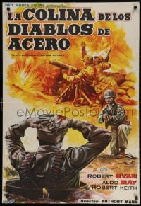 4p595 MEN IN WAR Spanish 1962 Robert Ryan, Aldo Ray, different Korean War battle artwork by Beris!