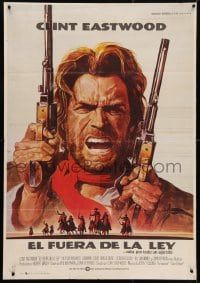 4p605 OUTLAW JOSEY WALES Spanish 1976 Clint Eastwood is an army of one, cowboy western art!