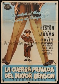 4p611 PRIVATE WAR OF MAJOR BENSON Spanish 1955 Charlton Heston, Julie Adams & little kids!
