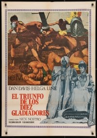 4p631 TRIUMPH OF THE TEN GLADIATORS Spanish R1978 great images of sword and sandal gladiators!