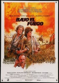 4p633 UNDER FIRE Spanish 1983 Nick Nolte, Gene Hackman, Joanna Cassidy, great Struzan art!