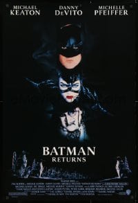 4r545 BATMAN RETURNS 1sh 1992 Michael Keaton, Danny DeVito, Michelle Pfeiffer, Tim Burton!