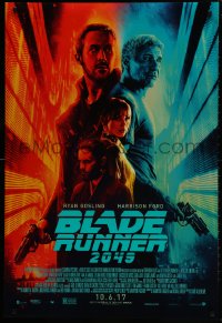 4r560 BLADE RUNNER 2049 advance DS 1sh 2017 great montage image with Harrison Ford & Ryan Gosling!