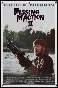 4r567 BRADDOCK: MISSING IN ACTION III int'l 1sh 1988 great image of Chuck Norris w/ M-60 machine gun