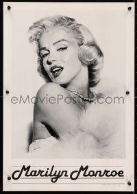 4r160 MARILYN MONROE 16x23 commercial poster 1970s close-up wearing fur and pearls!