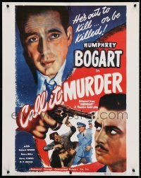 4r162 MIDNIGHT 22x28 commercial poster 1980s great close up art of Sidney Fox & Humphrey Bogart!