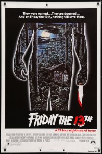 4r657 FRIDAY THE 13th 1sh R1980s great Alex Ebel art, slasher classic, 24 hours of terror!