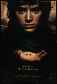 4r755 LORD OF THE RINGS: THE FELLOWSHIP OF THE RING teaser DS 1sh 2001 J.R.R. Tolkien, one ring!