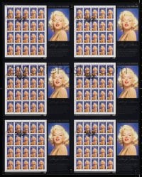 4r001 MARILYN MONROE uncut stamp sheet 1995 6 sets postmarked on first day of issue!