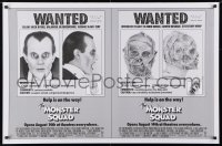 4r782 MONSTER SQUAD advance 1sh 1987 wacky wanted poster mugshot images of Dracula & the Mummy!