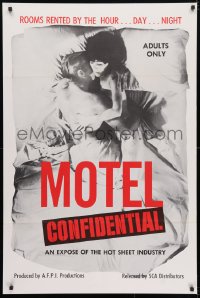 4r785 MOTEL CONFIDENTIAL 1sh 1967 the hot sheet industry, rooms by the hour, day, or night!