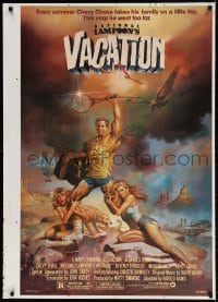 4r795 NATIONAL LAMPOON'S VACATION printer's test 1sh 1983 Chevy Chase and cast by Boris Vallejo!