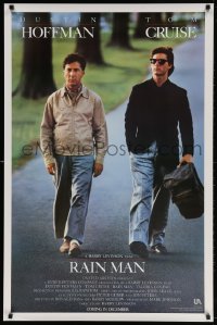 4r843 RAIN MAN advance 1sh 1988 Tom Cruise & autistic Dustin Hoffman, directed by Barry Levinson!