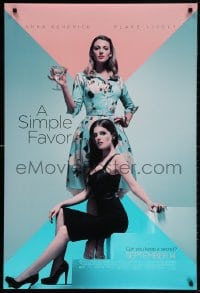 4r890 SIMPLE FAVOR advance DS 1sh 2018 great image of sexy Anna Kendrick & Blake Lively on steps!