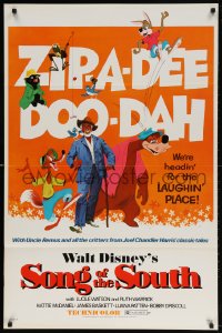 4r900 SONG OF THE SOUTH 1sh R1972 Walt Disney, Uncle Remus, Br'er Rabbit & Bear, zip-a-dee doo-dah!
