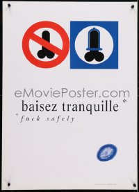 4r246 BAISEZ TRANQUILLE 20x28 French special poster 1990s HIV/AIDS, protect yourself!
