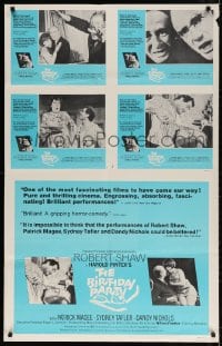 4r249 BIRTHDAY PARTY 28x44 special poster 1968 directed by William Friedkin, Harold Pinter, Robert Shaw!