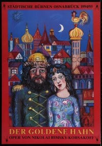 4r198 DER GOLDENE HAHN 23x34 German stage poster 1994 Nikolai Rimsky-Korsakov play, different!