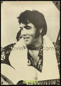 4r087 ELVIS PRESLEY 17x24 music poster 1970s singing and playing guitar with towel around neck!