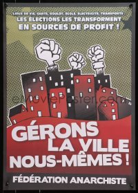 4r295 FEDERATION ANARCHISTE Gerons la Ville style 17x24 French special poster 2010s cool art!