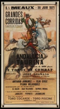 4r313 GRANDES CORRIDAS 21x38 Spanish special poster 1971 toreador by Vicenc Badalona Ballestar!
