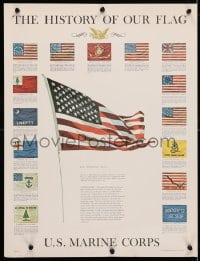 4r321 HISTORY OF OUR FLAG 17x22 special poster 1973 USMC United States Marine Corps!