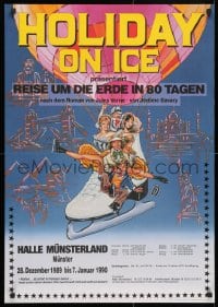 4r322 HOLIDAY ON ICE 23x33 German special poster 1990 riding a hot air balloon ice skate!