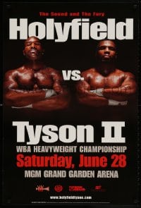4r323 HOLYFIELD VS TYSON II 24x36 special poster 1997 fight famous for Tyson biting Holyfield's ear!