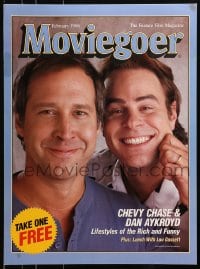 4r379 MOVIEGOER 22x30 special poster February 1986 close-up of Chevy Chase and Dan Aykroyd!