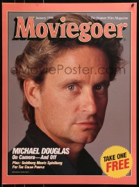 4r380 MOVIEGOER 22x30 special poster January 1986 intense portrait of Michael Douglas!