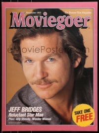 4r384 MOVIEGOER 22x30 special poster November 1985 super close-up of Jeff Bridges!