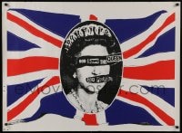 4r169 SEX PISTOLS 30x41 commercial poster 1970s God Save the Queen, Union Jack art by Jamie Reid!