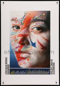 4r219 SPIELZEIT 1988/89 JUGENDBUHNEN 23x33 German stage poster 1988 woman's face by Matthies!