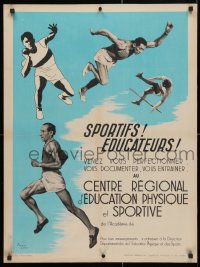 4r432 SPORTIFS! EDUCATEURS! 24x31 French special poster 1950s art of sports by Pierre Leve!