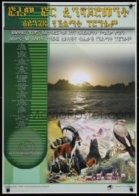 4r463 UNKNOWN ETHIOPIAN POSTER wildlife style 17x24 Ethiopian special poster 2000s different art!