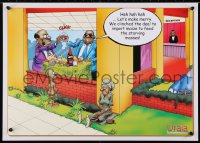 4r467 URAIA 17x23 Kenyan special poster 1990s cool art of corrupt officials in restaurant!