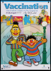 4r471 VACCINATION 20x28 special poster 2007 Sesame Street's Bert and Ernie and many more!