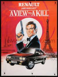 4r474 VIEW TO A KILL 24x32 French special poster 1985 different James Bond & Renault car promotion!