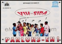 4r475 VIH-SIDA PARLONS-EN 16x22 Djiboutian special poster 1990s HIV/AIDS, education!