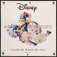 4r491 WALT DISNEY foil 22x22 special poster 1994 Mickey Mouse, Donald Duck & Goofy, MANY characters!