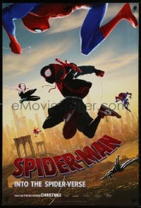 4r909 SPIDER-MAN INTO THE SPIDER-VERSE teaser DS 1sh 2018 Nicolas Cage in title role, Steinfeld!