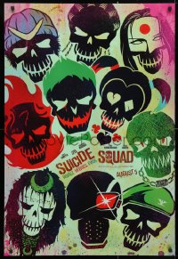 4r927 SUICIDE SQUAD teaser DS 1sh 2016 Smith, Leto as the Joker, Robbie, Kinnaman, cool art!