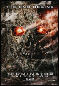 4r939 TERMINATOR SALVATION teaser DS 1sh 2009 05.22 style, Christian Bale, the end begins!