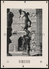 4r012 FIRENZE 20x28 Italian travel poster 1960s Florence, Perseus with the Head of Medusa!