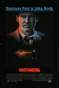 4r982 WITNESS 1sh 1985 big city cop Harrison Ford in Amish country, directed by Peter Weir!