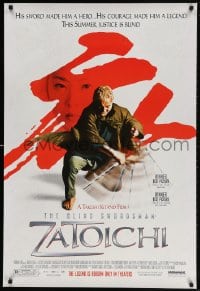 4r997 ZATOICHI 1sh 2004 great image of Beat Takeshi Kitano wielding his sword!